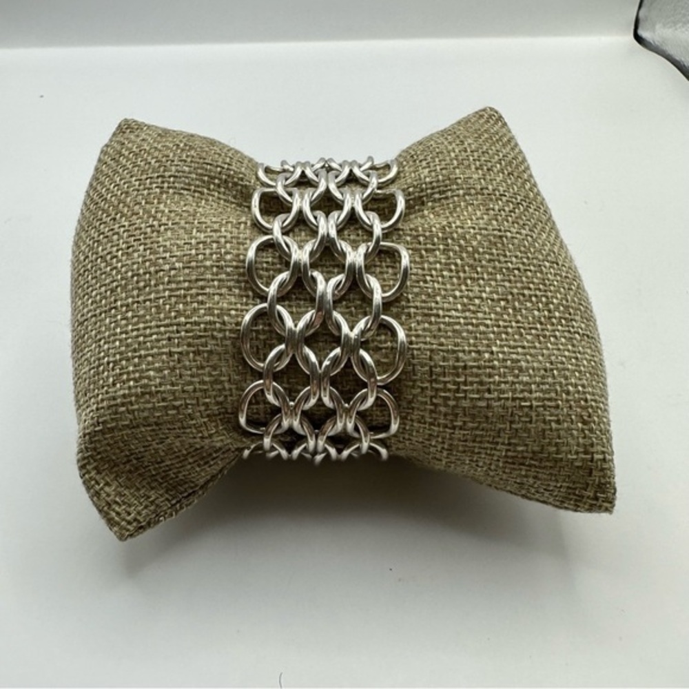 Sterling Silver Thick Looped Bracelet Cuff